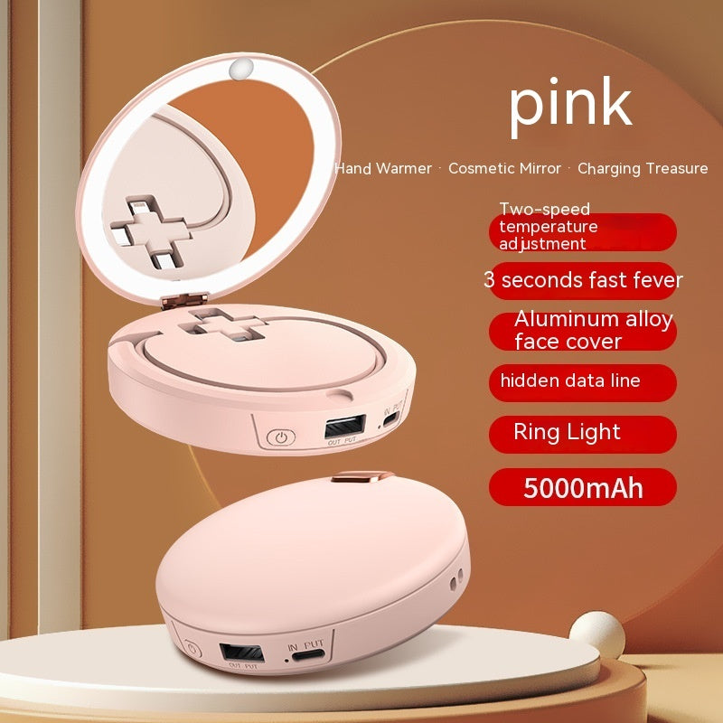 Makeup Mirror Hand Warmer Mini Multi-function